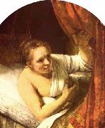 REMBRANDT Harmenszoon van Rijn Junge Frau im Bett Spain oil painting artist
